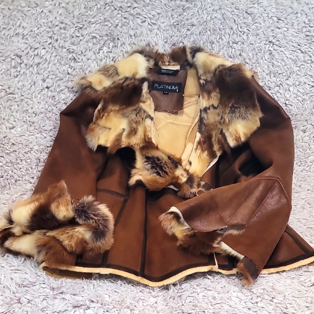 Brown Faux Fur Jacket - VTG NEW